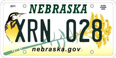 NE license plate XRN028
