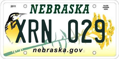 NE license plate XRN029