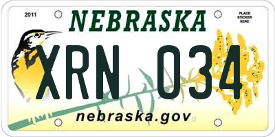 NE license plate XRN034