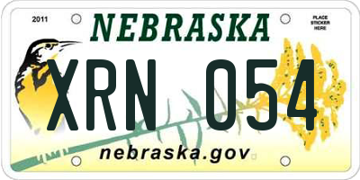 NE license plate XRN054