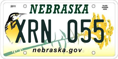 NE license plate XRN055