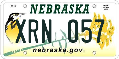 NE license plate XRN057