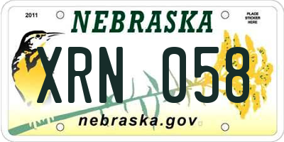 NE license plate XRN058