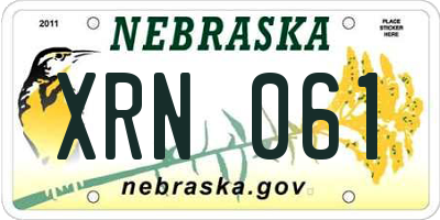 NE license plate XRN061