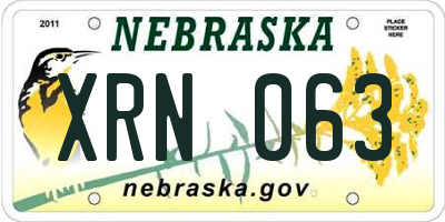NE license plate XRN063