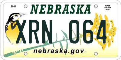 NE license plate XRN064