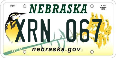 NE license plate XRN067