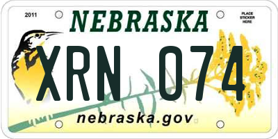 NE license plate XRN074