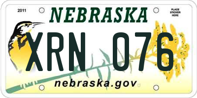 NE license plate XRN076