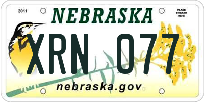 NE license plate XRN077