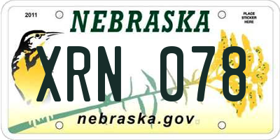 NE license plate XRN078