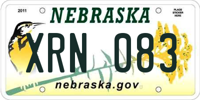 NE license plate XRN083