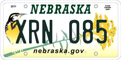 NE license plate XRN085