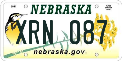 NE license plate XRN087