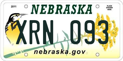 NE license plate XRN093