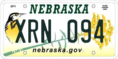 NE license plate XRN094