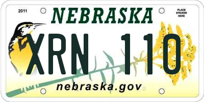 NE license plate XRN110