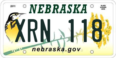 NE license plate XRN118