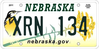 NE license plate XRN134