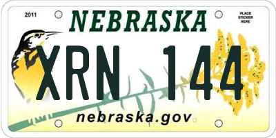 NE license plate XRN144
