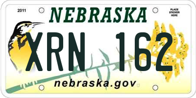 NE license plate XRN162