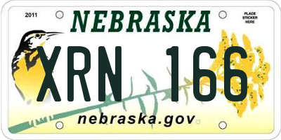 NE license plate XRN166