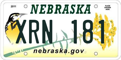 NE license plate XRN181