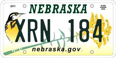 NE license plate XRN184