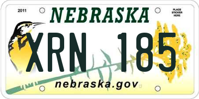 NE license plate XRN185