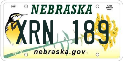 NE license plate XRN189