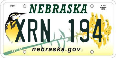 NE license plate XRN194