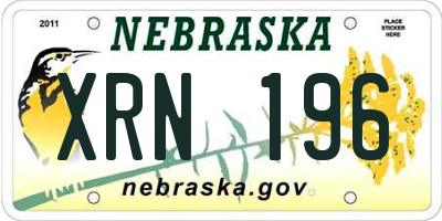 NE license plate XRN196