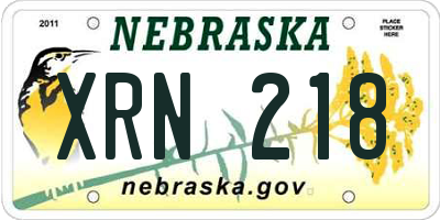 NE license plate XRN218