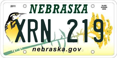 NE license plate XRN219