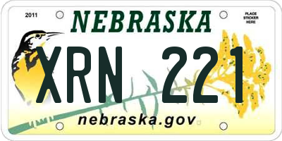 NE license plate XRN221