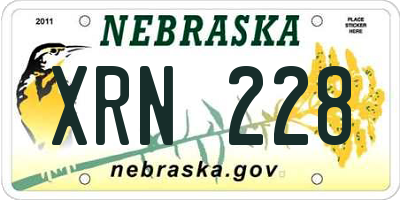 NE license plate XRN228