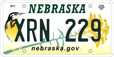 NE license plate XRN229