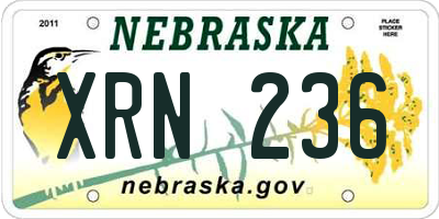 NE license plate XRN236