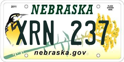 NE license plate XRN237