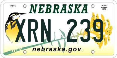 NE license plate XRN239
