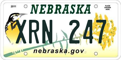 NE license plate XRN247
