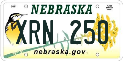 NE license plate XRN250