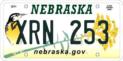 NE license plate XRN253