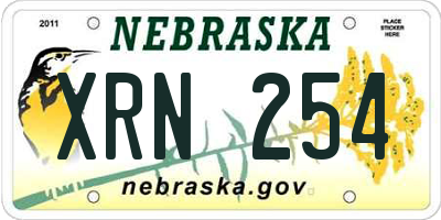 NE license plate XRN254