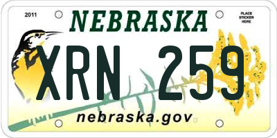 NE license plate XRN259