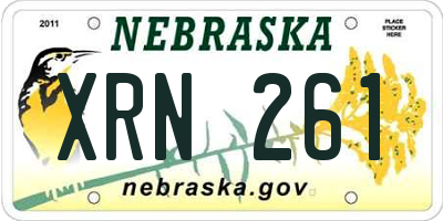 NE license plate XRN261
