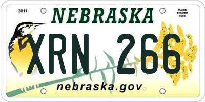 NE license plate XRN266