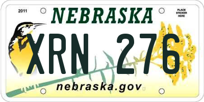 NE license plate XRN276