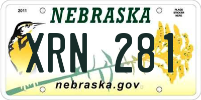 NE license plate XRN281