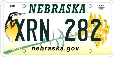 NE license plate XRN282